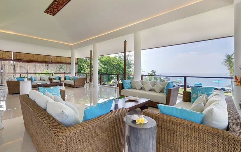 Pandawa Cliff Estate -  Villa Rose - Upstairs open air living area